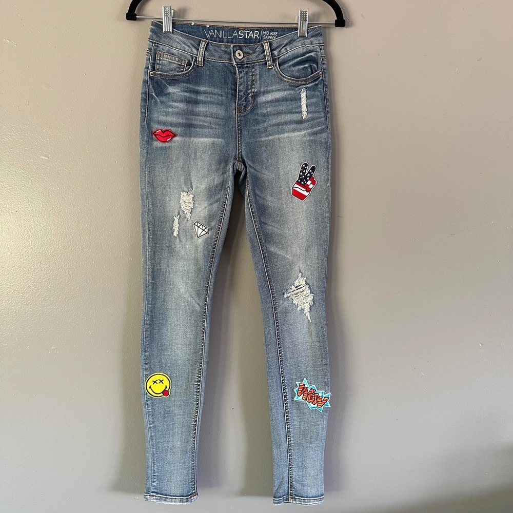 Vanilla Star Funky Patchwork‎ Skinny Jeans